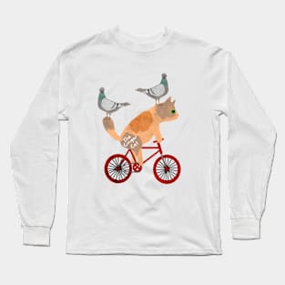 Cat cycling Long Sleeve T-Shirt